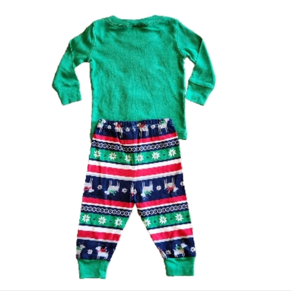 NWT Gymboree Reindeer Pajama Set. Size 6-12 Months Colors green red blue - Picture 5 of 5